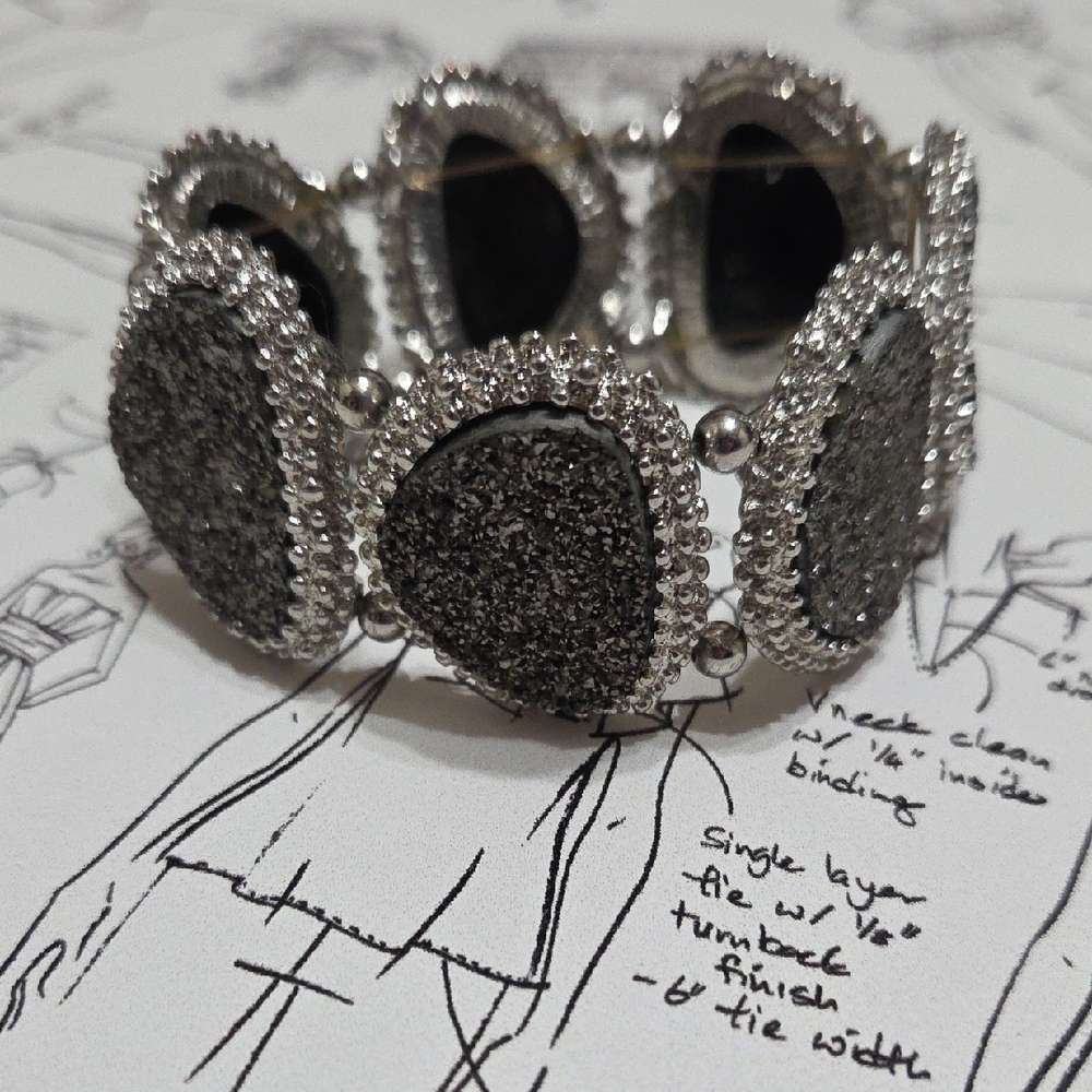 White House Black Market Silver and Black Bracelet